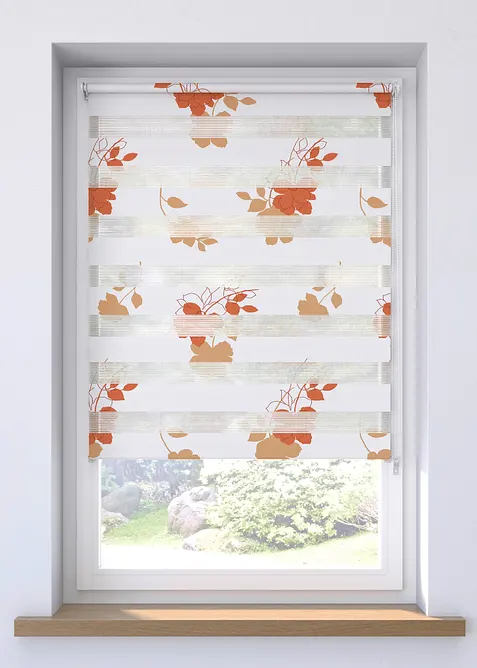 Doppelrollo mit Blumenmuster, bonprix