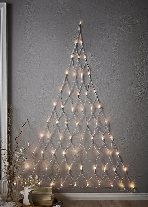 D&eacute;coration murale ou de porte filet lumineux &agrave; LED sapin, bonprix