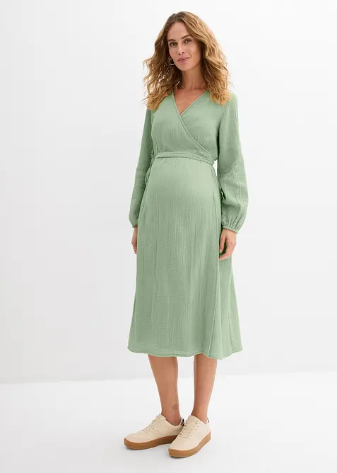 2-in-1 Umstands- und Stillkleid aus Baumwoll-Musselin, bonprix