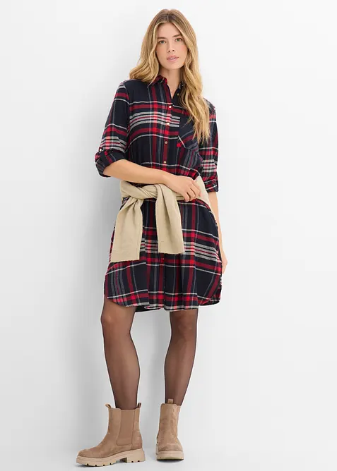 Hemdblusenkleid aus reiner Baumwolle, bonprix