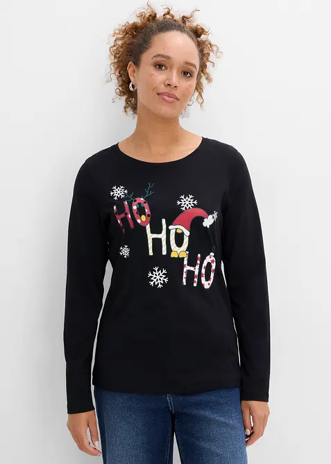 Langarmshirt mit Weihnachtsmotiv, bonprix
