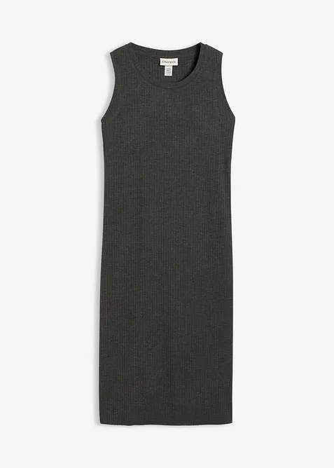 Rippkleid mit seitlichen Schlitzen aus Viskose-Mix, bonprix