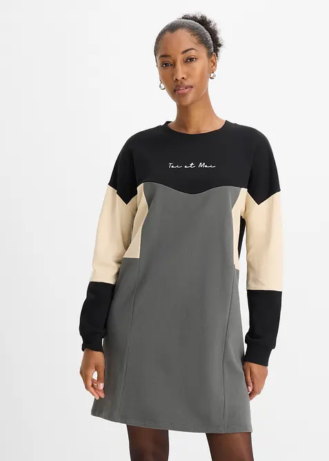 Sweatkleid aus reiner Baumwolle, bonprix