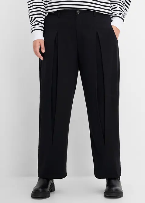 Pantalon barrel en viscose m&eacute;lang&eacute;e, bonprix