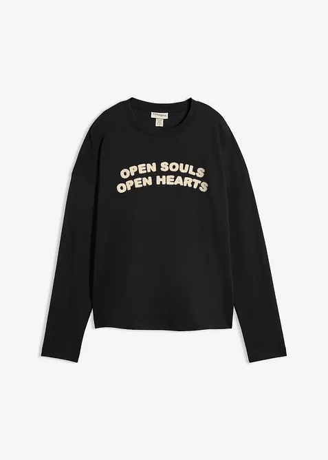 Oversize-Langarmshirt aus schwerer Bio-Baumwolle, bonprix