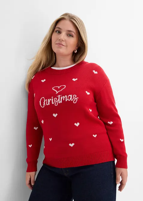 Pull en fine maille de coton m&eacute;lang&eacute;, bonprix