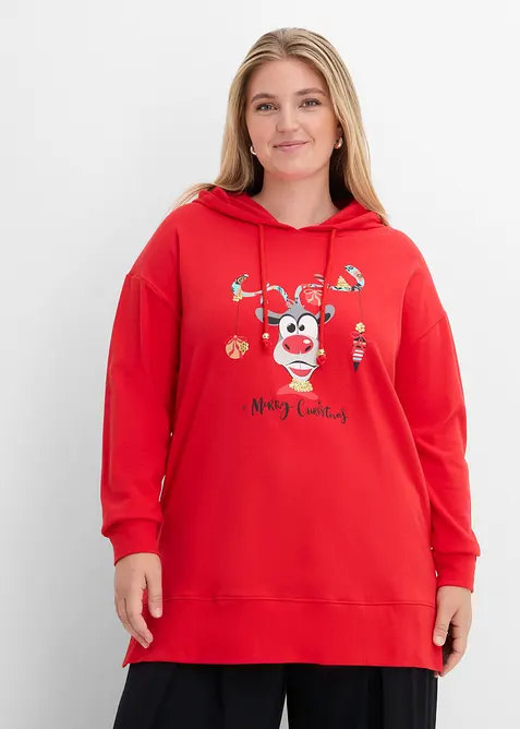 Sweat-shirt long en coton, bonprix