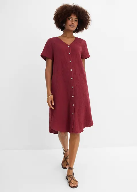 Musselin-Blusenkleid aus reiner Baumwolle, bonprix