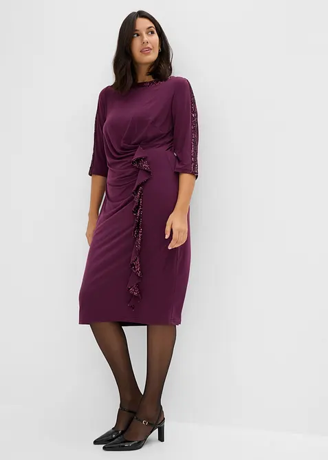 Jerseykleid mit Pailletten, bonprix