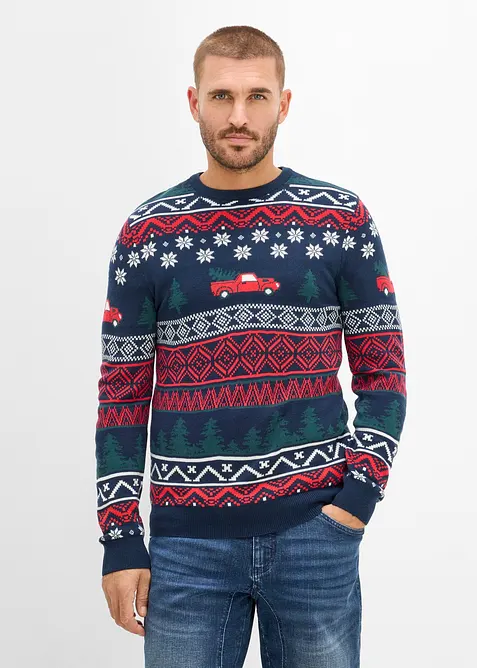 Feinstrickpullover mit Weihnachtsmotiv, bonprix