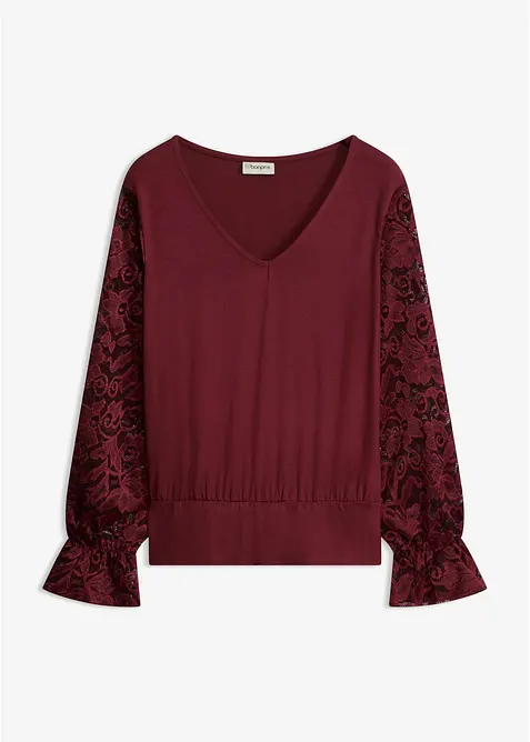 Langarmshirt mit Spitze, bonprix