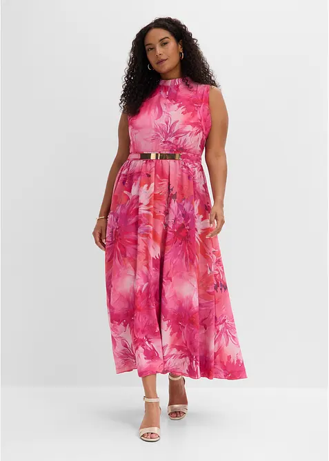 Chiffonkleid mit Kragen und Taillen-Einsatz, bonprix
