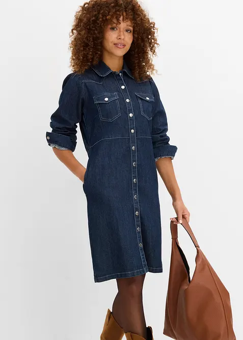 Robe courte en jean, bonprix