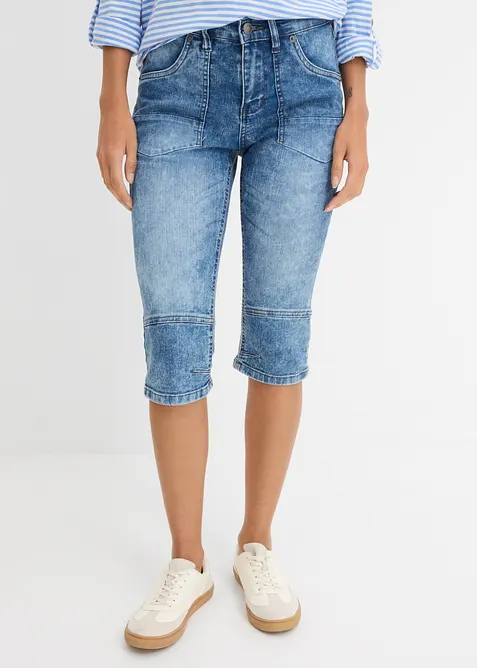 Corsaire en jean extensible, taille mi-haute, bonprix