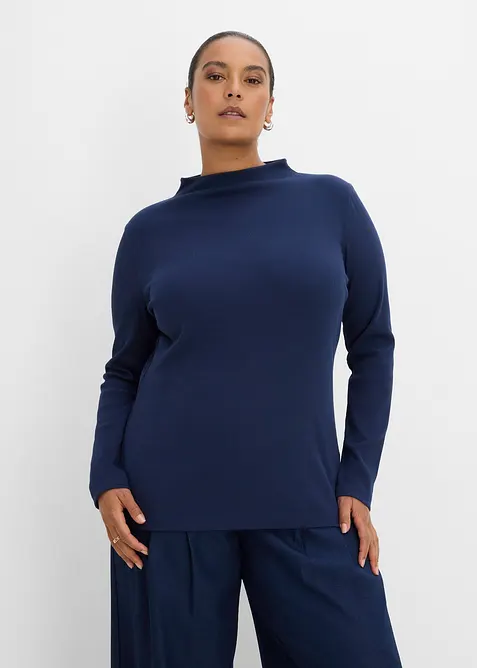 T-shirt manches longues en mati&egrave;re c&ocirc;tel&eacute;e, bonprix