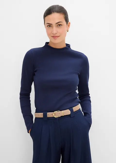Geripptes Langarmshirt, bonprix