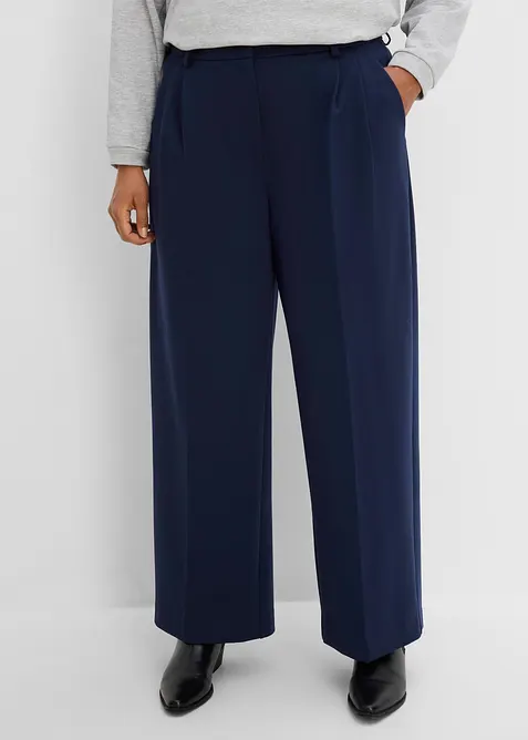 Pantalon &agrave; pinces en Punto di Roma confortable, bonprix