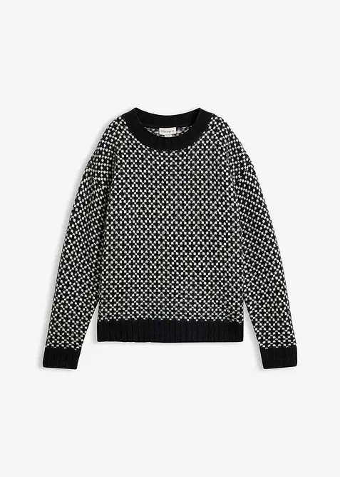 Pull en grosse maille &agrave; motif jacquard, bonprix