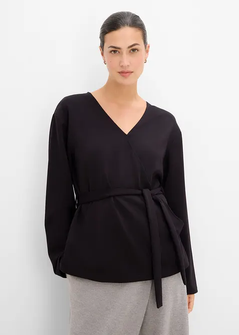 Wickelshirt aus feinem Viskose-Mix, bonprix