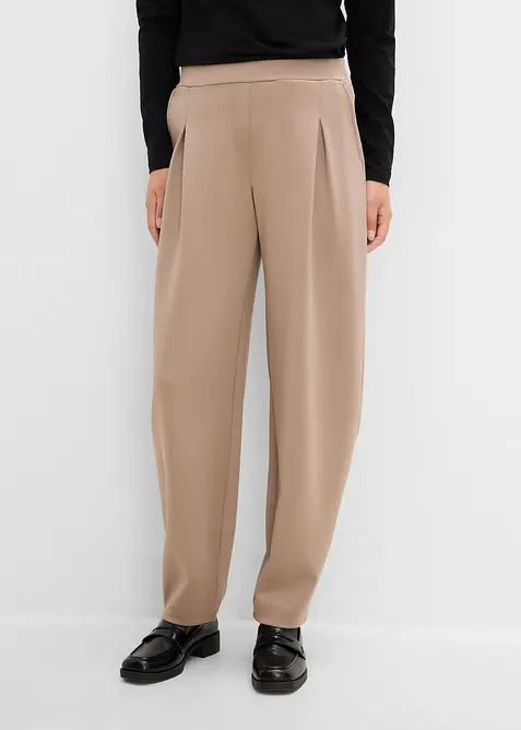 Pantalon Barrel en mati&egrave;re n&eacute;opr&egrave;ne douce, bonprix