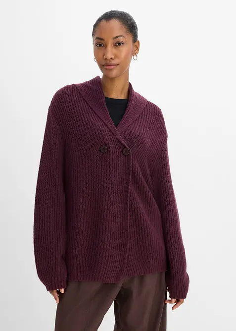 Grobstrickjacke mit Umlegekragen, bonprix