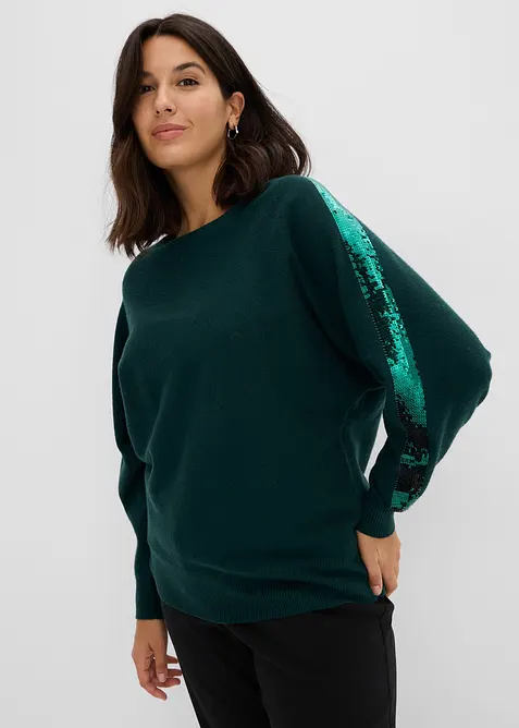 Pull en fine maille &agrave; sequins, bonprix