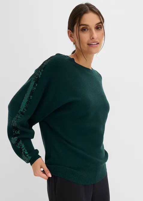 Pull en fine maille &agrave; sequins, bonprix