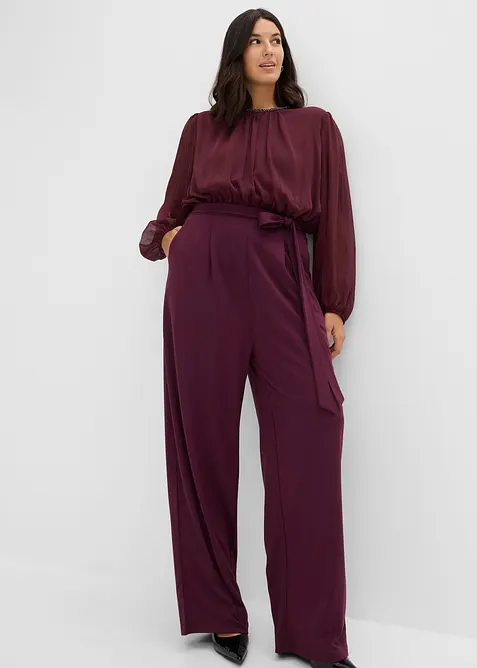Chiffon Jumpsuit mit Bindeband, bonprix
