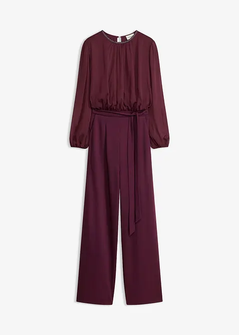 Chiffon Jumpsuit mit Bindeband, bonprix