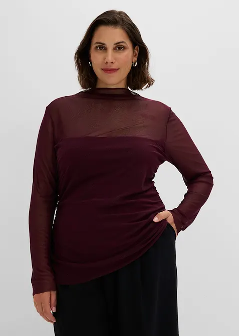 T-shirt manches longues en mesh d&eacute;licat, bonprix