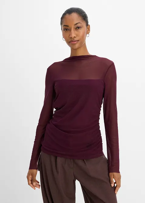 Langarmshirt aus zartem Mesh, bonprix