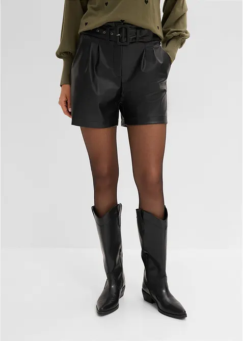 Short enduit avec ceinture, bonprix