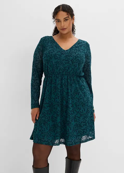 Jerseykleid aus Samt, bonprix