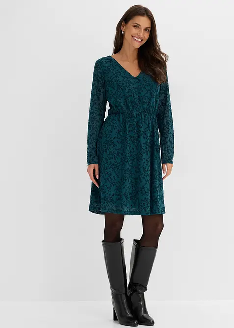 Robe en jersey velours, bonprix