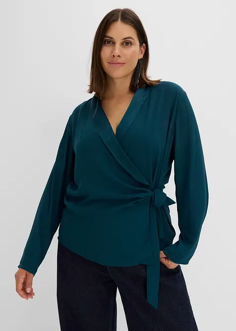 Wickelbluse mit seitlicher Schleife, bonprix