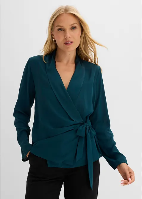 Wickelbluse mit seitlicher Schleife, bonprix
