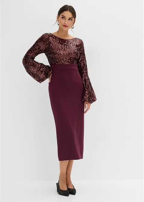 Midikleid mit Pailletten, bonprix