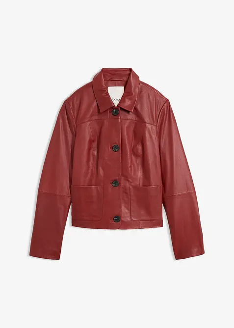 Veste courte en cuir nappa d&rsquo;agneau, bonprix