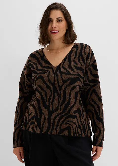 Pull &agrave; motif jacquard, bonprix
