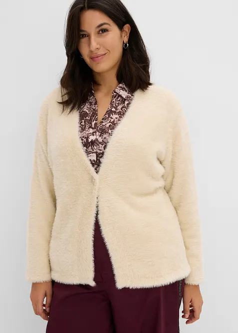 Gilet en maille de fil duveteux, bonprix