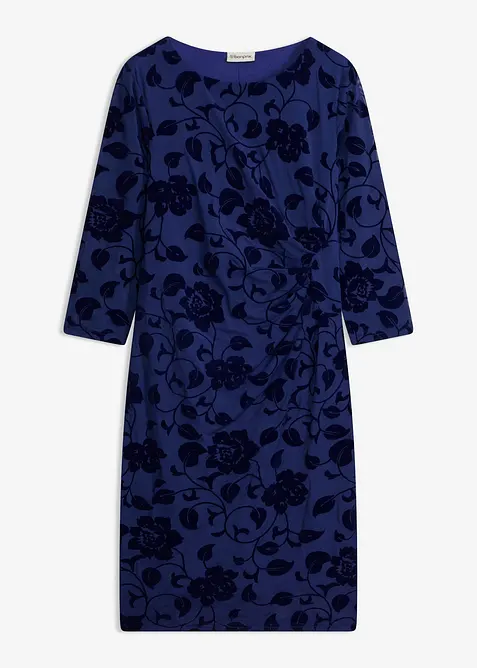 Mesh-Kleid mit edlem Flockprint, bonprix