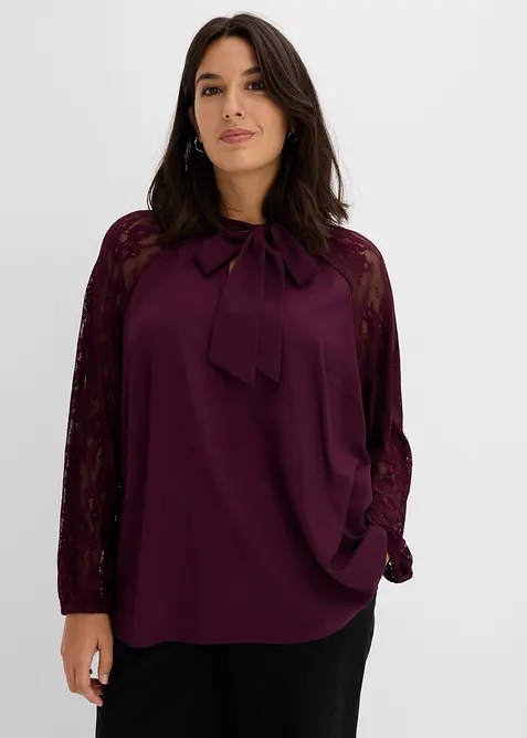 Tunique &agrave; manches en dentelle, bonprix