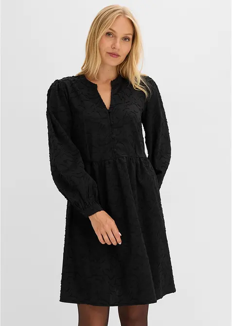 Langarm Kleid mit Stickerei, bonprix