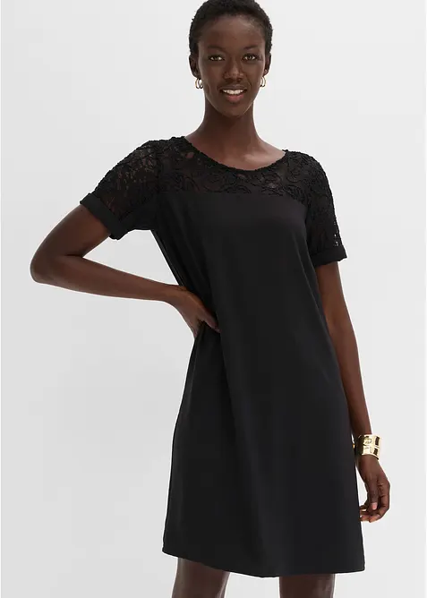 Minikleid mit Spitzen-Einsatz, bonprix