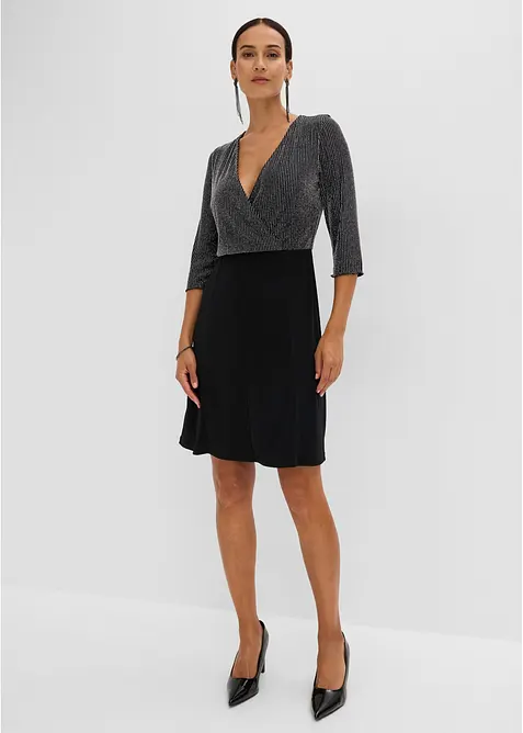 Jerseykleid mit Glitzereinsatz, bonprix