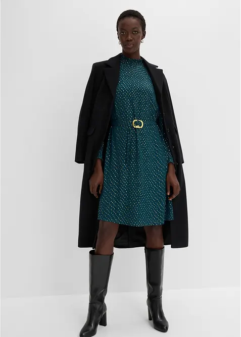 Chiffonkleid mit elegantem G&uuml;rtel, bonprix
