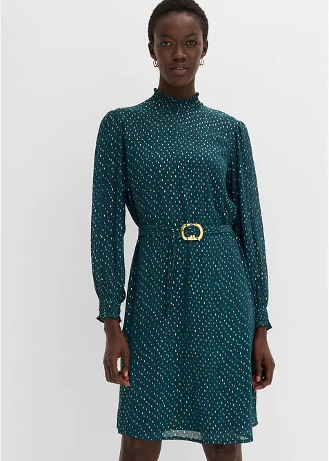 Chiffonkleid mit elegantem G&uuml;rtel, bonprix