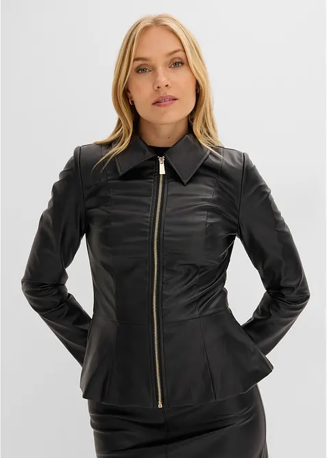 Lederimitat-Jacke mit Rei&szlig;verschluss, bonprix