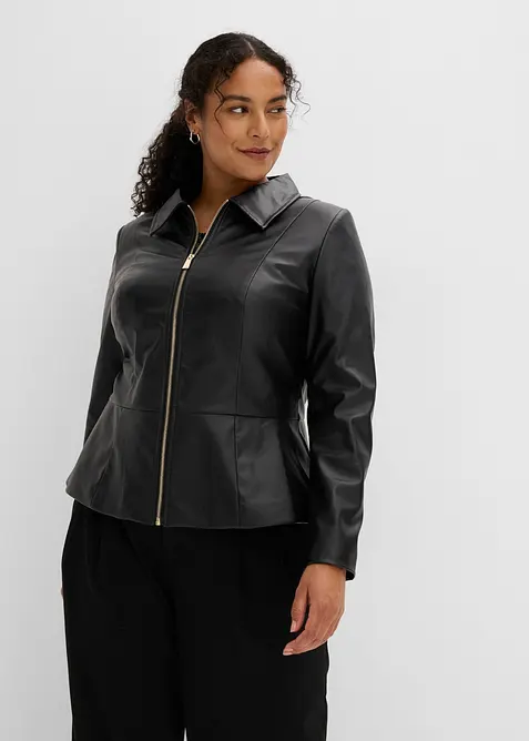 Lederimitat-Jacke mit Rei&szlig;verschluss, bonprix