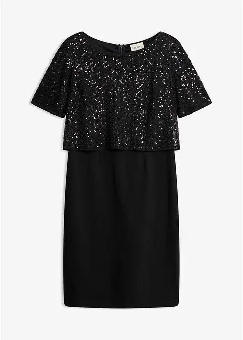 Kleid aus Punto di Roma mit Pailletten, bonprix